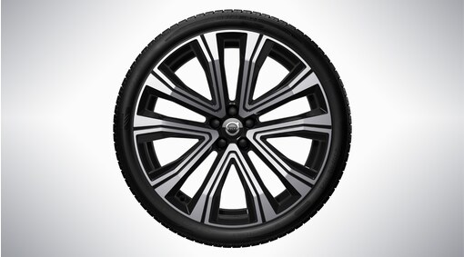 Ruedas completas, 21" 5 radios V Spoke Black Diamond Cut