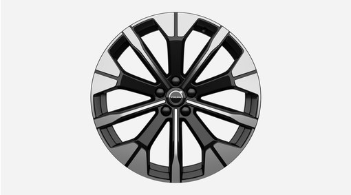 20" 5 radios en Y Black Diamond Cut brillante - 1301